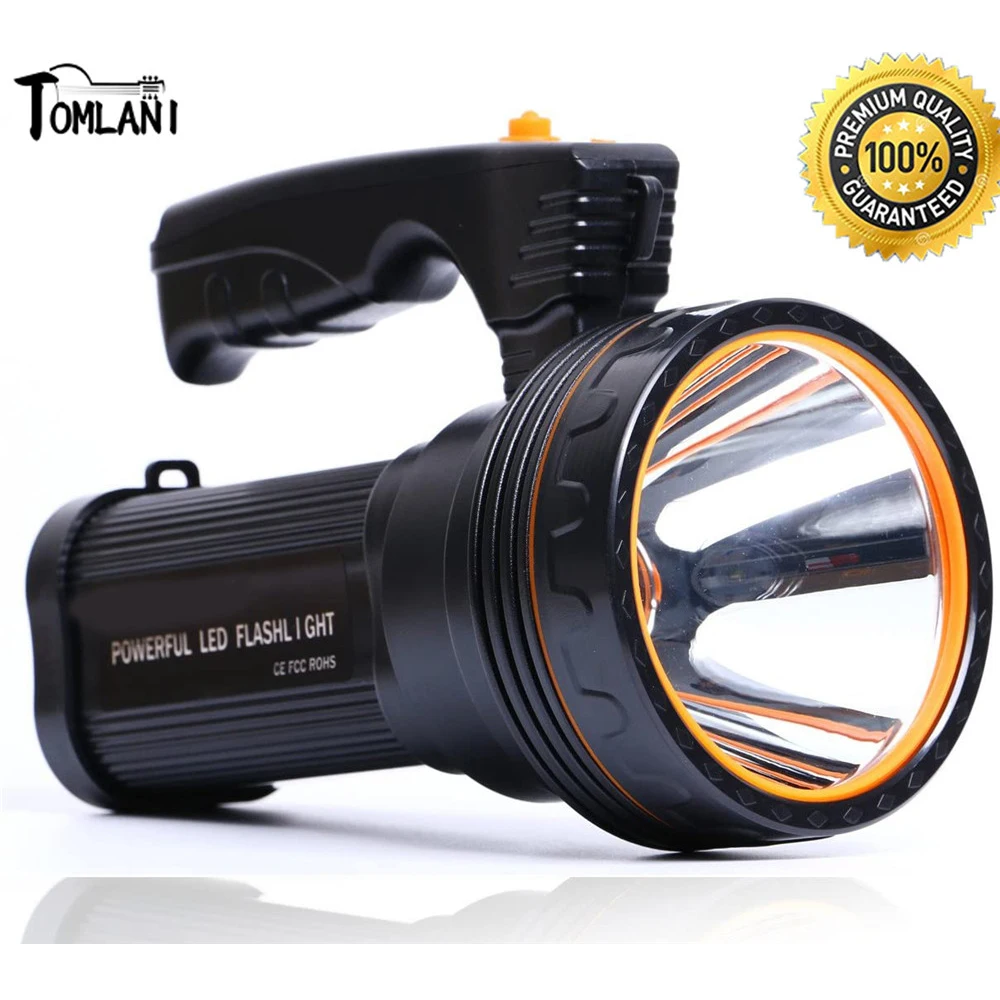 23000LM 120W Super Bright Spotlights Powerful LED L2 Flashlight Portable Searchlight With 9000Mah Built-in Battery For Outdoor
23000LM 120W Super Bright Spotlights Powerful LED L2 Flashlight Portable Searchlight With 9000Mah Built-in Battery For Outdoor