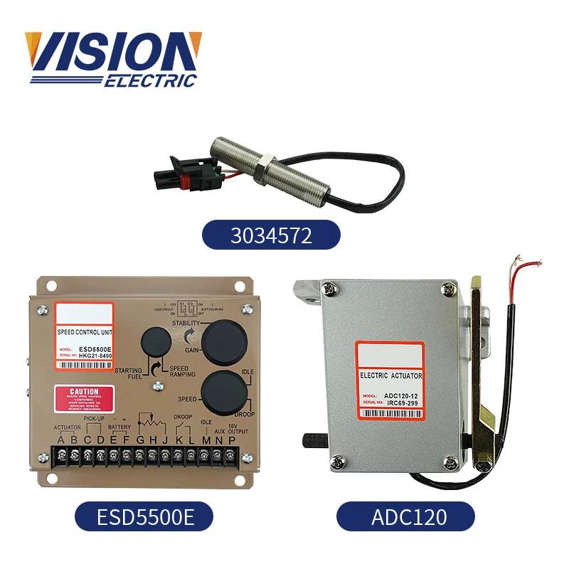 1 Set Actuator ADC120 12V 24V with Governor ESD5500E Speed Controller Pickup Sensor 3034572/msp675 80mm For Diesel Generator
1 Set Actuator ADC120 12V 24V with Governor ESD5500E Speed Controller Pickup Sensor 3034572/msp675 80mm For Diesel Generator