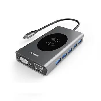 NEW Type-C Docking Station Usb3.0 3.5mm HDMI PD VGA Multi-Function Converter 10W Wireless Charging
NEW Type-C Docking Station Usb3.0 3.5mm HDMI PD VGA Multi-Function Converter 10W Wireless Charging