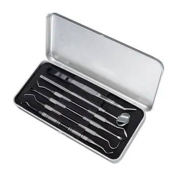 6pcs/Set Stainless Steel Dental Tool Teeth Clean Hygiene Explorer Probe Hook Pick Scaler Mirror Tweezers With Leather Case
6pcs/Set Stainless Steel Dental Tool Teeth Clean Hygiene Explorer Probe Hook Pick Scaler Mirror Tweezers With Leather Case