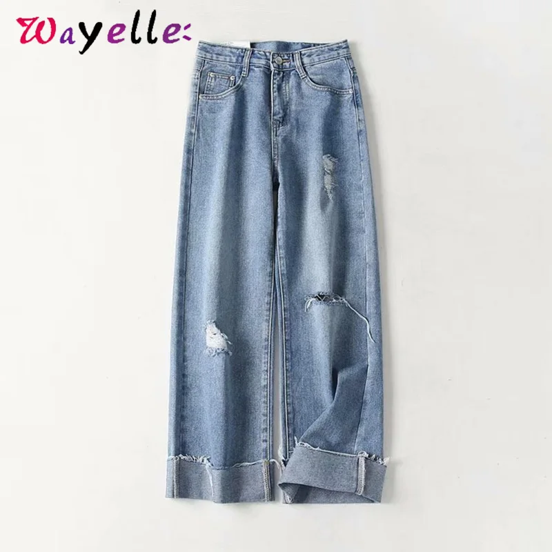 High Waist Jeans Spring 2019 Hole Loose Hip Hop Wide Leg Pants Women Korean Chic Boyfriend Style Streetwear Jeans Pants Female
High Waist Jeans Spring 2019 Hole Loose Hip Hop Wide Leg Pants Women Korean Chic Boyfriend Style Streetwear Jeans Pants Female