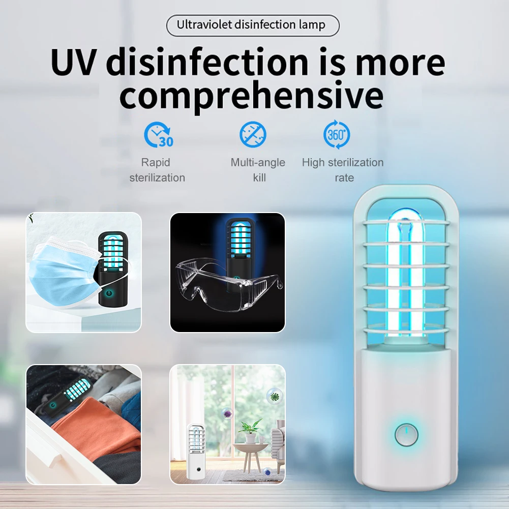 Portable UV lamp Germicidal Disinfection UVC LED Light Ultraviolet 360Sterilizer Bacterial Kill Mite Home Lamp for Baby Supplies
Portable UV lamp Germicidal Disinfection UVC LED Light Ultraviolet 360Sterilizer Bacterial Kill Mite Home Lamp for Baby Supplies