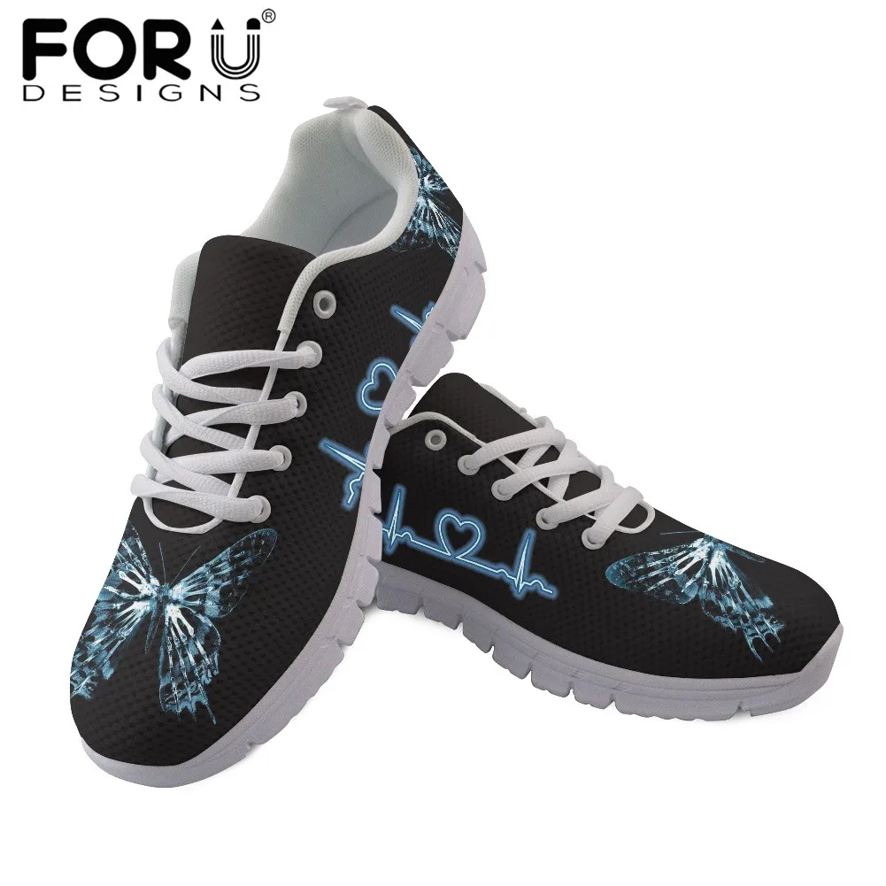 FORUDESIGNS Butterfly and ECG Pattern Women Mesh Flats Shoes Breathable Spring/Summer Lace Up Sneakers Brand Design Shoes
FORUDESIGNS Butterfly and ECG Pattern Women Mesh Flats Shoes Breathable Spring/Summer Lace Up Sneakers Brand Design Shoes
