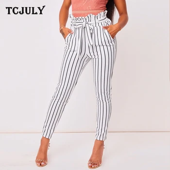 TCJULY New Design Striped Pants With Waistband Pockets High Waisted Skinny Push Up Women's Trousers Streetwear Slim Pencil Pants
TCJULY New Design Striped Pants With Waistband Pockets High Waisted Skinny Push Up Women's Trousers Streetwear Slim Pencil Pants