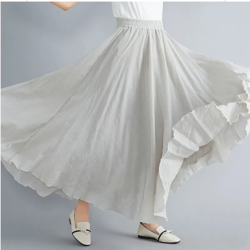2020 Spring And Autumn Long Skirt Large Size Cotton Linen Elastic Waist Linen A-line Solid Elegant Party Ankle-length Lady Skirt
2020 Spring And Autumn Long Skirt Large Size Cotton Linen Elastic Waist Linen A-line Solid Elegant Party Ankle-length Lady Skirt