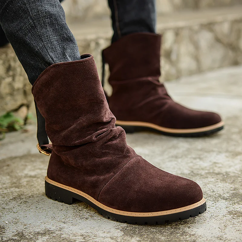 Boots Men's Worker Boot Trend Versatile Autumn British Style Tube Martin Boots Dull Polish Hight-top Leather Shoes Combat Boots
Boots Men's Worker Boot Trend Versatile Autumn British Style Tube Martin Boots Dull Polish Hight-top Leather Shoes Combat Boots