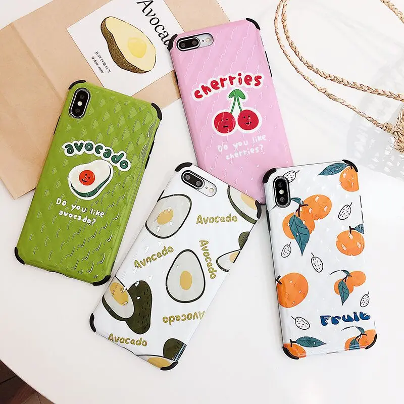 SUYACS Cartoon Avocado Cherry Phone Case For iPhone XR XS Max 6 6S 7 8 Plus X Glossy Fruit Soft IMD Lattice Phone Back Cover
SUYACS Cartoon Avocado Cherry Phone Case For iPhone XR XS Max 6 6S 7 8 Plus X Glossy Fruit Soft IMD Lattice Phone Back Cover