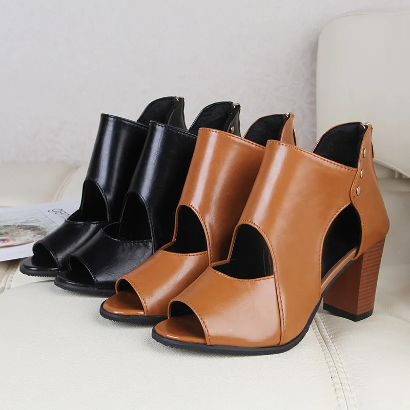 2019 Early Spring New Style Sandals Fish Mouth Hollow out High-Heel Chunky-Heel after Zipper Ankle Boots Waterproof Platform Riv
2019 Early Spring New Style Sandals Fish Mouth Hollow out High-Heel Chunky-Heel after Zipper Ankle Boots Waterproof Platform Riv
