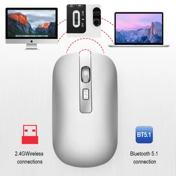 High Resolution M50 Dual Mode Bluetooth 5.1 Rechargeable Wireless Mouse Metal Wheel Mute 2.4G Mouse Ergonomics Optical Mouse 
High Resolution M50 Dual Mode Bluetooth 5.1 Rechargeable Wireless Mouse Metal Wheel Mute 2.4G Mouse Ergonomics Optical Mouse
