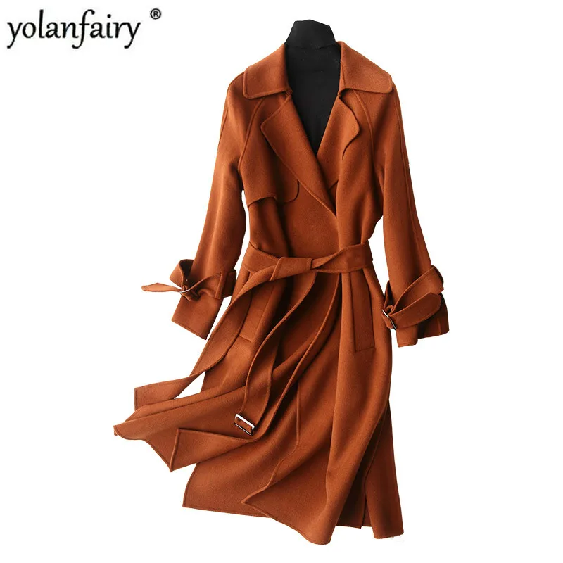 Фото Осенне-зимняя женская куртка двухстороннее шерстяное пальто Женское из
