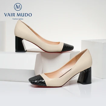 VAIR MUDO 2020 Women Pumps Shoes Thick Heels Genuine Leather apricot Elegant Shoes Women New Arrival Party Pumps Footwear D56HP 
VAIR MUDO 2020 Women Pumps Shoes Thick Heels Genuine Leather apricot Elegant Shoes Women New Arrival Party Pumps Footwear D56HP