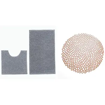 Table Bowl Mats Home Decor Rose Gold with Soft Plush Non-Skid Shower Rug +Toilet Mat. (Light Grey)
Table Bowl Mats Home Decor Rose Gold with Soft Plush Non-Skid Shower Rug +Toilet Mat. (Light Grey)