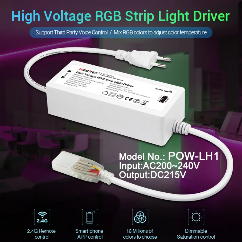 New POW-LH1 High Voltage RGB LED Strip Light Driver Input AC220V;Output DC215V;RGB common anode(4 channel 3 circuit)controller
New POW-LH1 High Voltage RGB LED Strip Light Driver Input AC220V;Output DC215V;RGB common anode(4 channel 3 circuit)controller