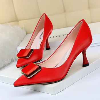 2020 Women 7cm High Heels Blue Pumps Plus Size 10.5 Pointed Toe Valentine Lady Low Heels Scarpins Yellow Neon Green Office Shoes
2020 Women 7cm High Heels Blue Pumps Plus Size 10.5 Pointed Toe Valentine Lady Low Heels Scarpins Yellow Neon Green Office Shoes