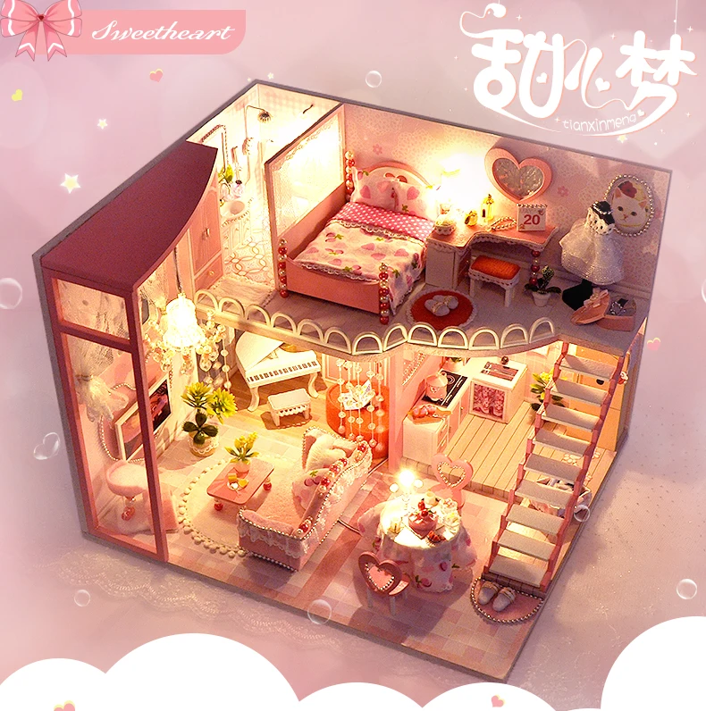Cutebee DIY DollHouse Wooden Doll Houses Miniature Dollhouse Furniture Kit Toys for Children New Year Christmas Gift Casa M025 Cutebee DIY DollHouse Wooden Doll Houses Miniature Dollhouse Furniture Kit Toys for Children New Year Christmas Gift Casa M025