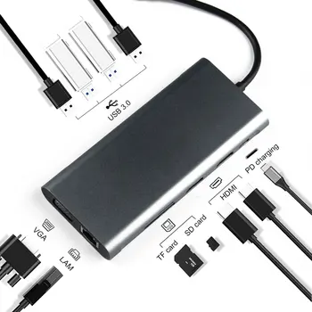 tebe USB C Hub Triple Display Type C 11 in 1 Multi HDMI Adapter RJ45 VGA USB HUB 3.0 for MacBook Pro Card Reader Type C USB HUB
tebe USB C Hub Triple Display Type C 11 in 1 Multi HDMI Adapter RJ45 VGA USB HUB 3.0 for MacBook Pro Card Reader Type C USB HUB
