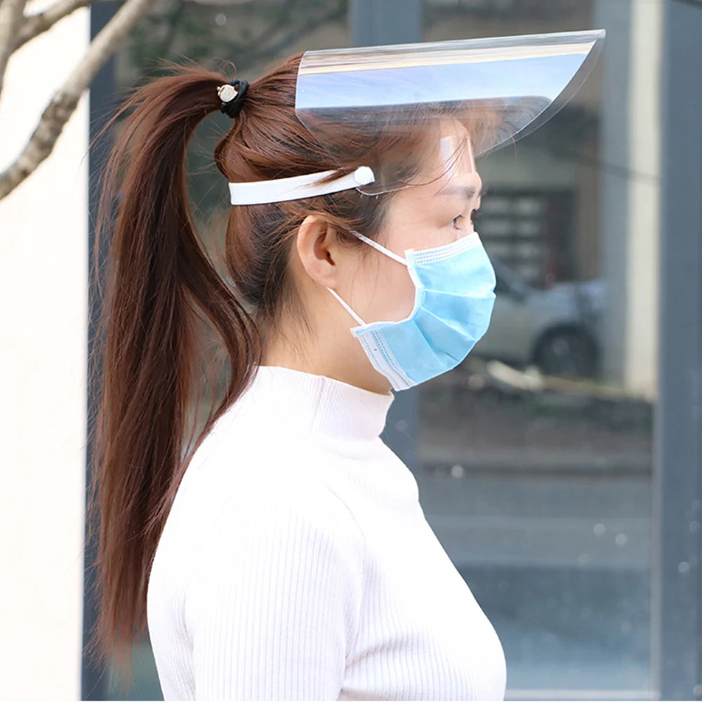 Protective Full Face Shield Covering Mask Anti Droplet Saliva Transparent Pantalla Facial Protection Dust-proof Anti-fog Visor Protective Full Face Shield Covering Mask Anti Droplet Saliva Transparent Pantalla Facial Protection Dust-proof Anti-fog Visor