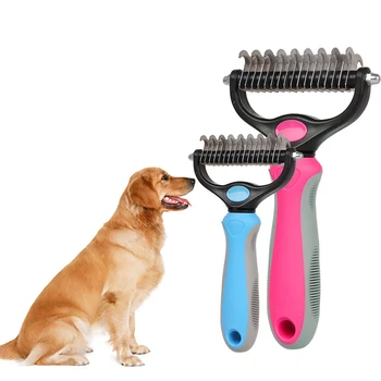 Double-sided Pet Cat Dog Comb Brush Professional Open Knot Rake Knife Pet Grooming Products Hair Fur Shedding Trimmer 
Double-sided Pet Cat Dog Comb Brush Professional Open Knot Rake Knife Pet Grooming Products Hair Fur Shedding Trimmer