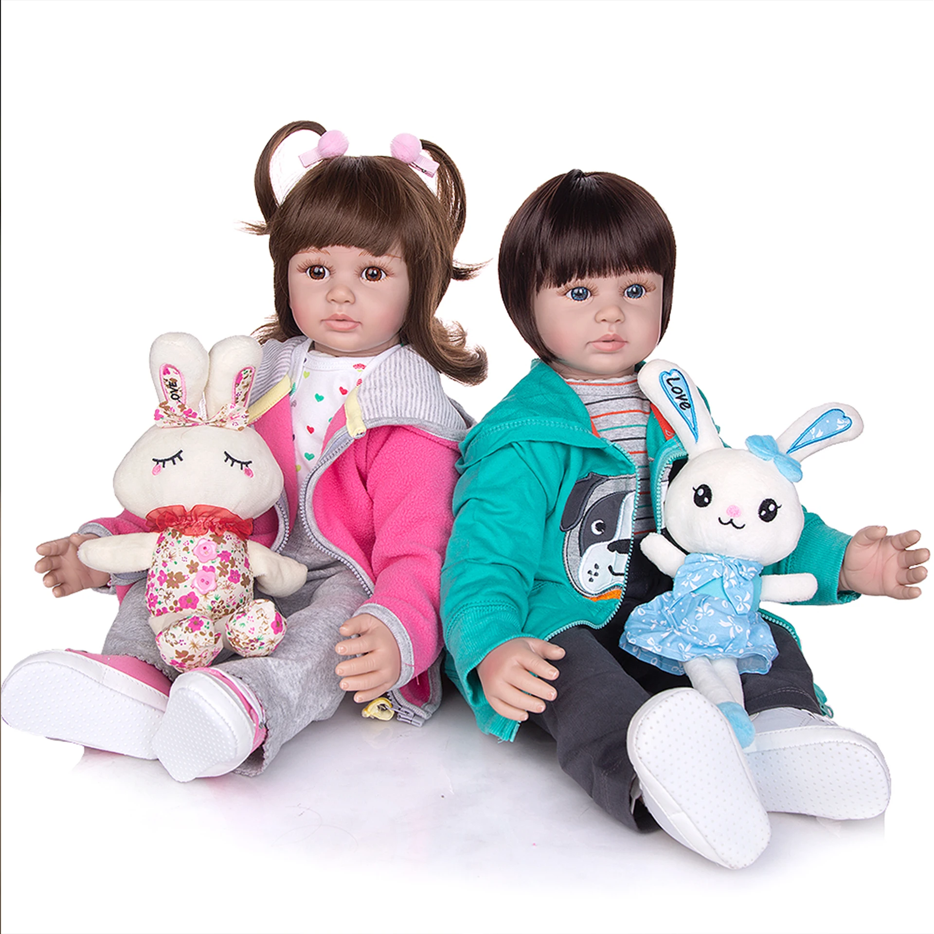 

24 Inch Soft Silicone Vinyl Reborn Baby Toddler Girl Boy Doll Alive Realistic Newborn Bebe Children Playmate Bonecas