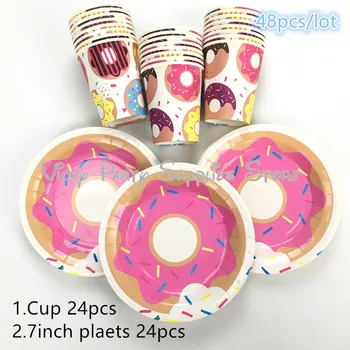 48pcs/lot Donut Theme Disposable Tableware Set Paper Cup Plates Set Wedding Birthday Party Cartoon Donut Decoration Supplies
48pcs/lot Donut Theme Disposable Tableware Set Paper Cup Plates Set Wedding Birthday Party Cartoon Donut Decoration Supplies