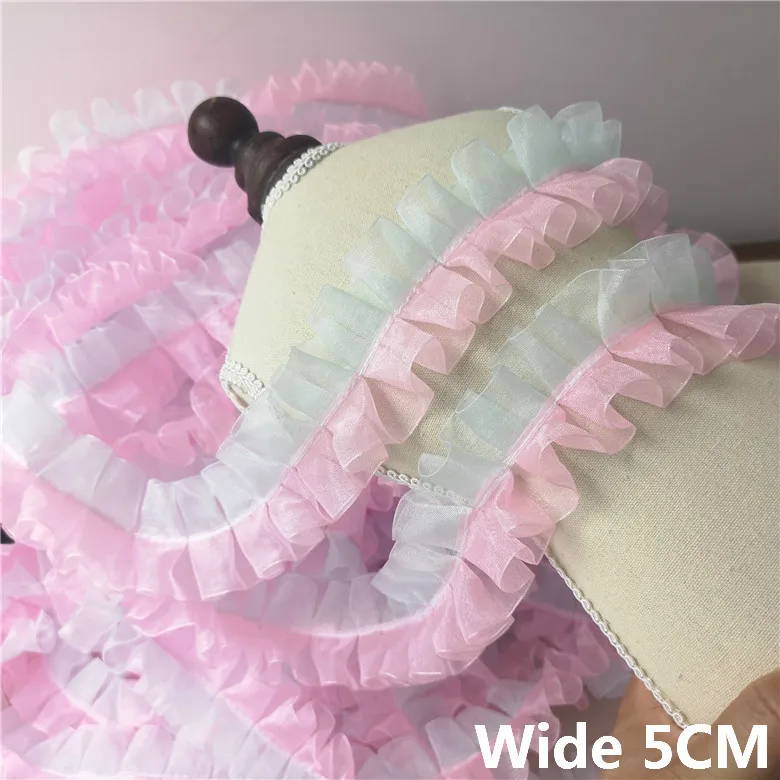 5CM Wide Beautiful Korean Pink Blue 3D Lace Pleated Satin Chiffon Fabric Ribbon Neckline Trim Wedding Dress Guipure Sewing Decor
5CM Wide Beautiful Korean Pink Blue 3D Lace Pleated Satin Chiffon Fabric Ribbon Neckline Trim Wedding Dress Guipure Sewing Decor