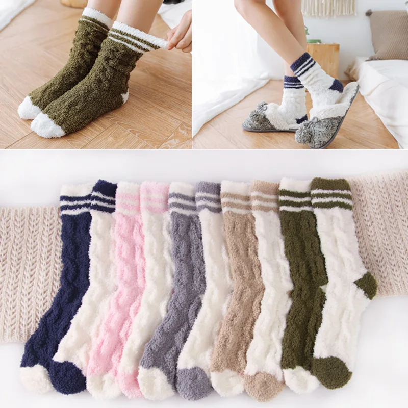 New Coral Velvet Velvet Warm and Comfortable Sleeping Floor Socks Women's Harajuku Cute Striped Pattern Thick Tube Socks Women
New Coral Velvet Velvet Warm and Comfortable Sleeping Floor Socks Women's Harajuku Cute Striped Pattern Thick Tube Socks Women