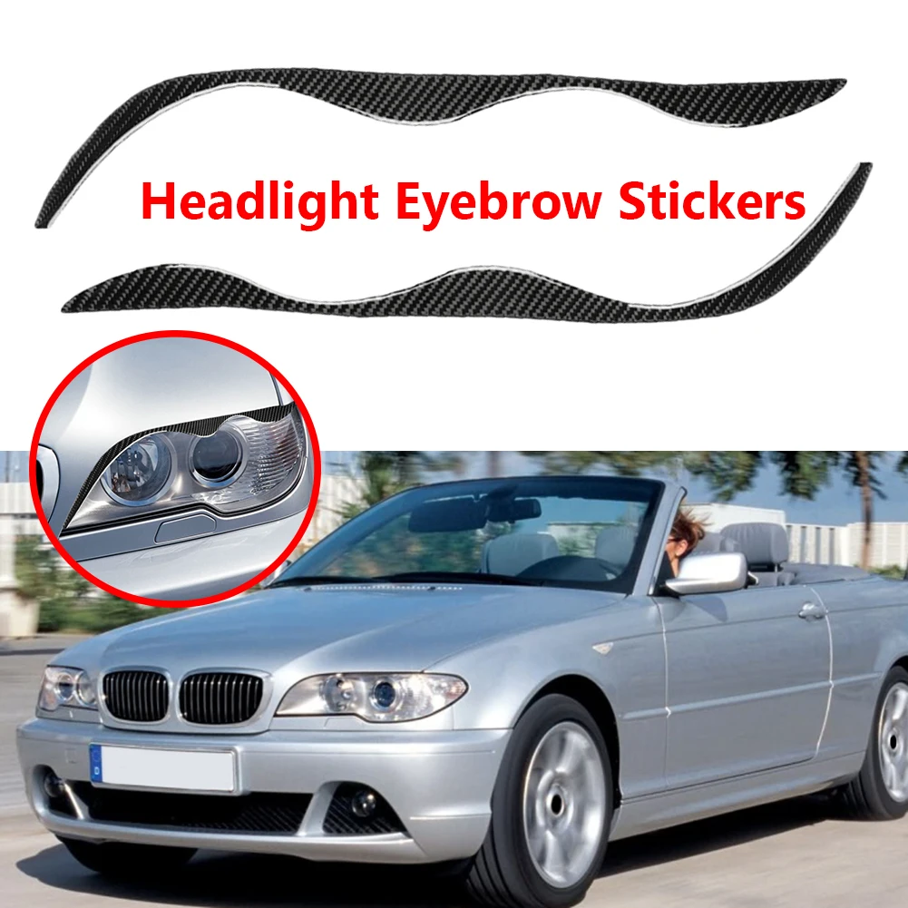 1 Pair Car Stickers for BMW E46 1999-2004 Headlight Eyebrow Wear-resistant Carbon Fiber Trim Self-adhesive Car Styling 
1 Pair Car Stickers for BMW E46 1999-2004 Headlight Eyebrow Wear-resistant Carbon Fiber Trim Self-adhesive Car Styling