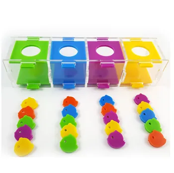 Parrot puzzle training intelligence development toy color separation coin box bird toy
Parrot puzzle training intelligence development toy color separation coin box bird toy