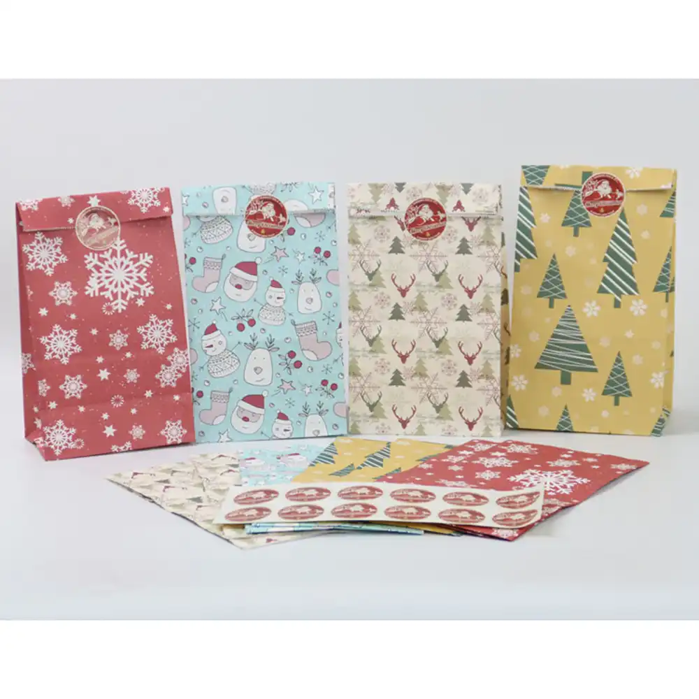 paper bag food packaging snowman christmas tree food cookie gift