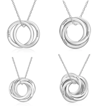 Personalized Engraved Circles Russian Ring Pendant Necklace Stainless Steel Custom Name 2-5 Names Necklaces for Women Jewelry
Personalized Engraved Circles Russian Ring Pendant Necklace Stainless Steel Custom Name 2-5 Names Necklaces for Women Jewelry