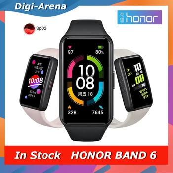 

Newest Huawei Honor Band 6 Smart Wristband 1st Full Screen 1.47" AMOLED Color Touchscreen SpO2 Swim Heart Rate Sleep Nap Stress