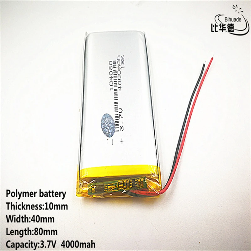 

Liter energy battery Good Qulity 3.7V,4000mAH 104080 Polymer lithium ion / Li-ion battery for tablet pc BANK,GPS,mp3,mp4