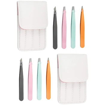 8 Eyebrow Tweezers, Oblique Tip and Pointed Eyebrow Tweezers Set, Daily Beauty Tool, with Leather Case
8 Eyebrow Tweezers, Oblique Tip and Pointed Eyebrow Tweezers Set, Daily Beauty Tool, with Leather Case