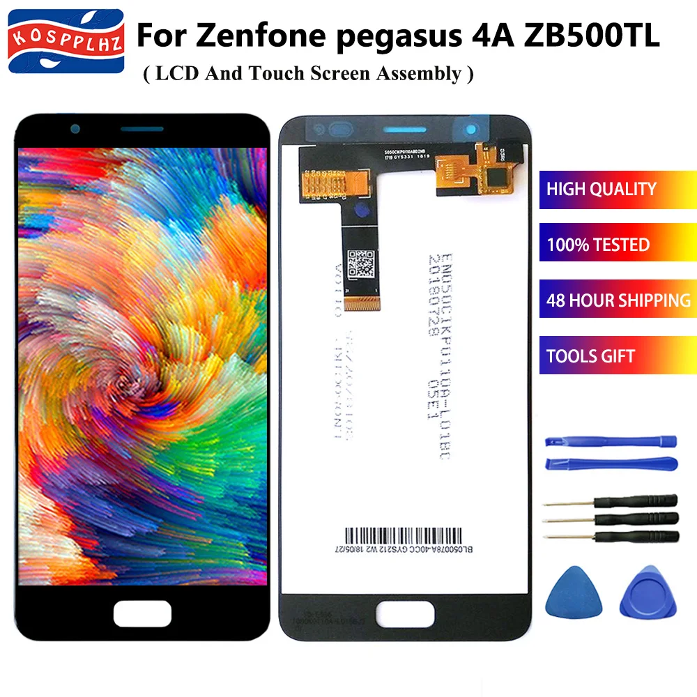 Для ASUS Zenfone pegasus 4A ZB500TL ЖК-дисплей + сенсорный экран дигитайзер в сборе Запчасти для