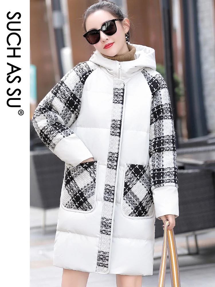 New 90% White Duck Down 4 Color Splice Long Down Jacket Women Windproof Winter Hooded Warm Lattice Jacket Coat Female Outerwear
New 90% White Duck Down 4 Color Splice Long Down Jacket Women Windproof Winter Hooded Warm Lattice Jacket Coat Female Outerwear