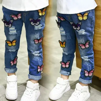 Children's clothing girls spring and autumn jeans butterfly hole baby denim trousers children jeans new style fashion
Children's clothing girls spring and autumn jeans butterfly hole baby denim trousers children jeans new style fashion