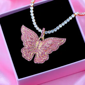 Hip Hop 4MM Bling Iced Out Zircon Chain Choker Necklace for Women Multicolor Big Butterfly Pendant Necklace Statement Jewelry
Hip Hop 4MM Bling Iced Out Zircon Chain Choker Necklace for Women Multicolor Big Butterfly Pendant Necklace Statement Jewelry