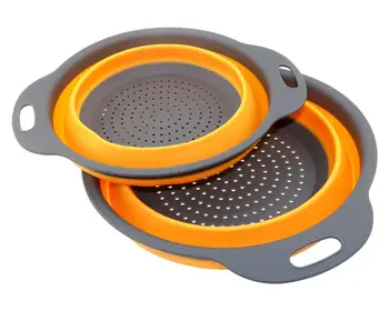 2-piece folding, collapsible kitchen sieve set, sink vegetable/fruit collapsible water filter
2-piece folding, collapsible kitchen sieve set, sink vegetable/fruit collapsible water filter