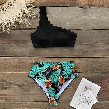 2020 High Waist Wavy Edge Bikini Set Sexy Print Tank One Shoulder Swimsuit Two Pieces Swimwear Women Beach Bathing Suit biquini
2020 High Waist Wavy Edge Bikini Set Sexy Print Tank One Shoulder Swimsuit Two Pieces Swimwear Women Beach Bathing Suit biquini