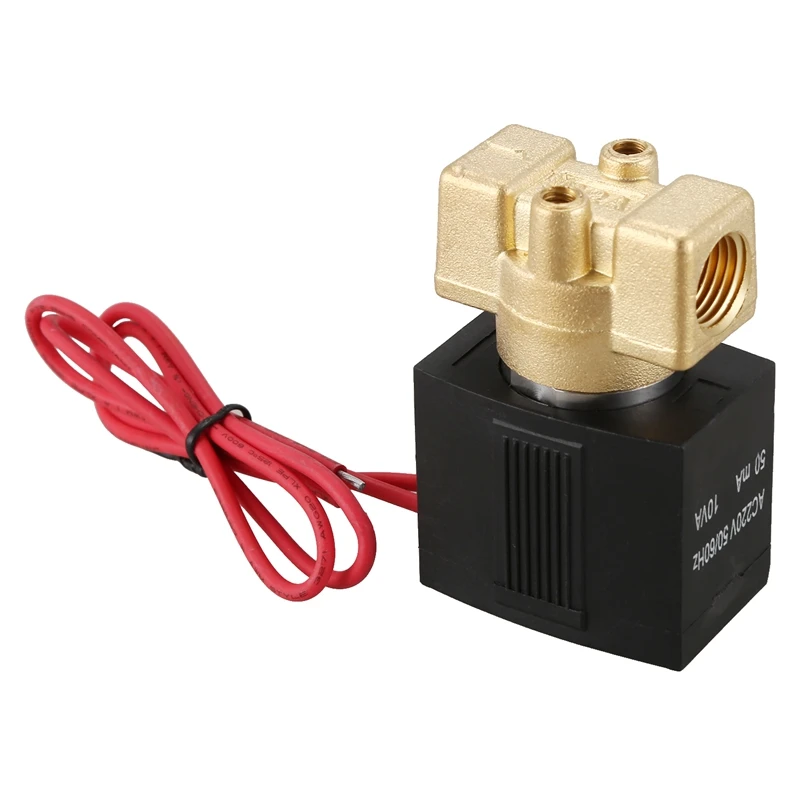Solenoid Valve AC220V Pure Copper Valve Body 2/2-Way Miniature Solenoid Valve Normally Closed Solenoid Valve