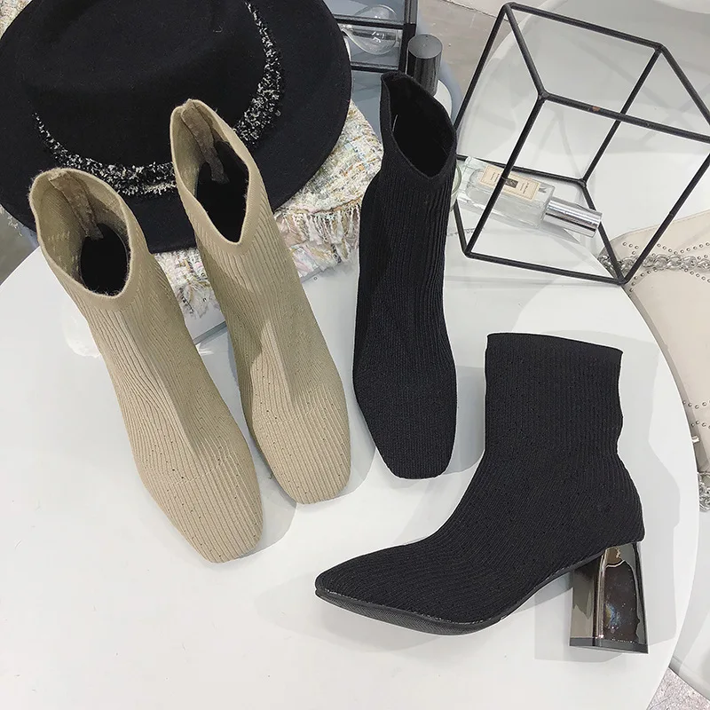 Middle Boots Women's 2019 New Style Autumn And Winter Stretch Yarn-Knit Sock Boots Single Boots Korean-style Versatile High-Heel
Middle Boots Women's 2019 New Style Autumn And Winter Stretch Yarn-Knit Sock Boots Single Boots Korean-style Versatile High-Heel