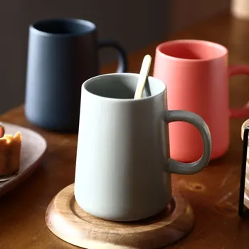 450ml Coffee Mug Milk Nordic Style Solid Color Ceramic with Spoon Porcelain Breakfast Tea Cup Tableware Drinking Water Container
450ml Coffee Mug Milk Nordic Style Solid Color Ceramic with Spoon Porcelain Breakfast Tea Cup Tableware Drinking Water Container