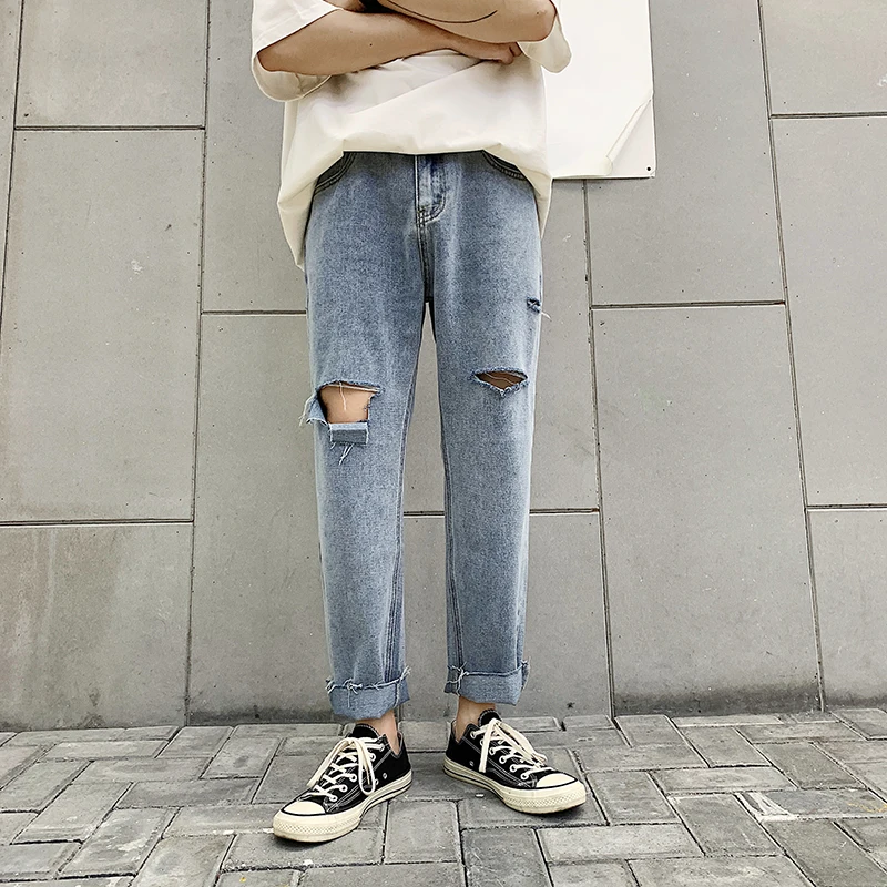 Ripped Jeans Men's Fashion Washed Retro Casual Straight Jeans Pants Men Streetwear Wild Loose Hip Hop Hole Denim Trousers Mens
Ripped Jeans Men's Fashion Washed Retro Casual Straight Jeans Pants Men Streetwear Wild Loose Hip Hop Hole Denim Trousers Mens