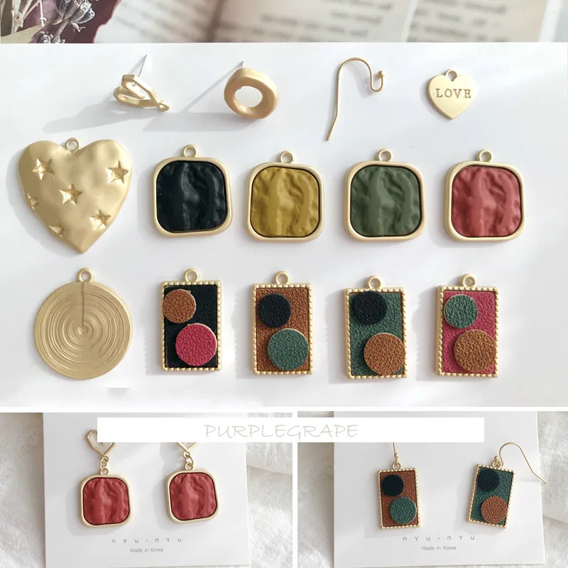 DIY Asian gold series earrings accessories mini heart-shaped rectangular jewelry pendant earrings materials
DIY Asian gold series earrings accessories mini heart-shaped rectangular jewelry pendant earrings materials