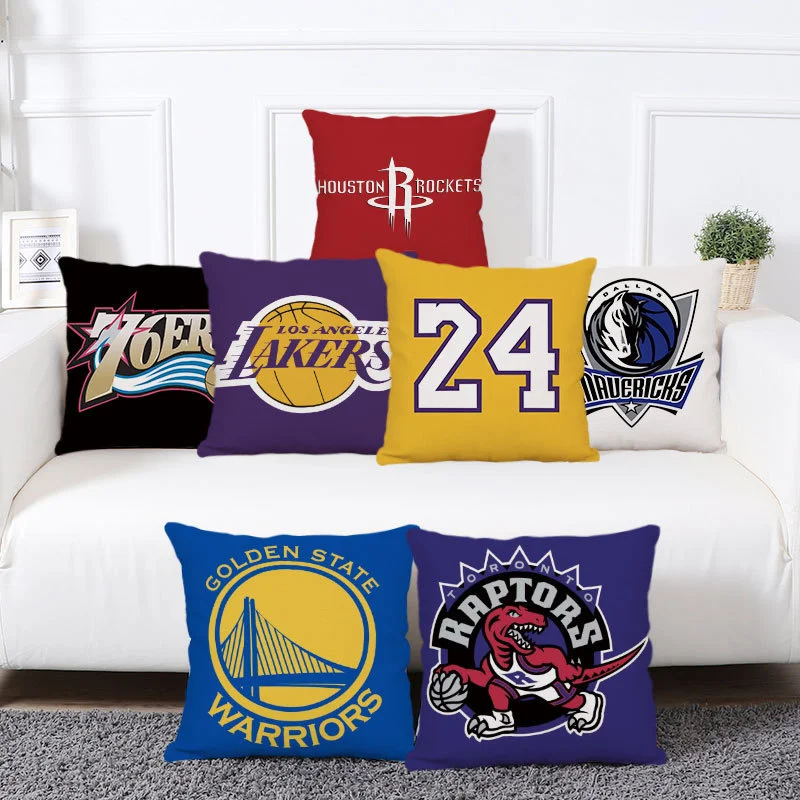 Simple And Modern NBA Game Pillow Case Living Room Sofa Cushion Cover Car Polyester Hug Bedroom Bedside Pillowcase Funda Cojín | Дом и сад