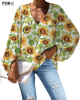 FORUDEGINS Yellow Sunflower Print Women's Blouse Long Sleeves Chiffon Ladies Blouse Tops V-Neck Spring Female bluzki damskie
FORUDEGINS Yellow Sunflower Print Women's Blouse Long Sleeves Chiffon Ladies Blouse Tops V-Neck Spring Female bluzki damskie