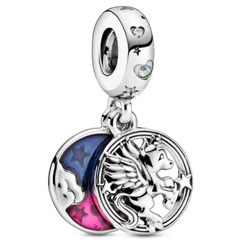 New 925 Sterling Silver Bead Charm Magical Unicorn & Aurora Borealis With Crystal Heart Pendant Beads Fit Bracelet Diy Jewelry 
New 925 Sterling Silver Bead Charm Magical Unicorn & Aurora Borealis With Crystal Heart Pendant Beads Fit Bracelet Diy Jewelry