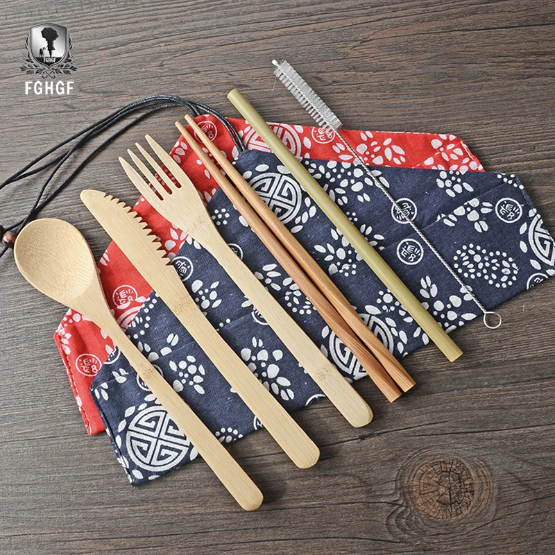 FGHGF 6pcs Portable Tableware Wooden Cutlery Sets with Useful Spoon Fork Chopsticks Travel Gift Dinnerware Suit with Cloth bag
FGHGF 6pcs Portable Tableware Wooden Cutlery Sets with Useful Spoon Fork Chopsticks Travel Gift Dinnerware Suit with Cloth bag