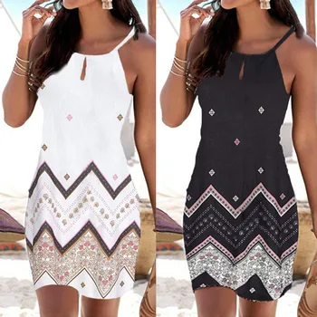 Women Halter Neck Boho Print Sleeveless Casual Mini Beachwear Dress Sundress Jurk Ropa Mujer 2019#ew
Women Halter Neck Boho Print Sleeveless Casual Mini Beachwear Dress Sundress Jurk Ropa Mujer 2019#ew