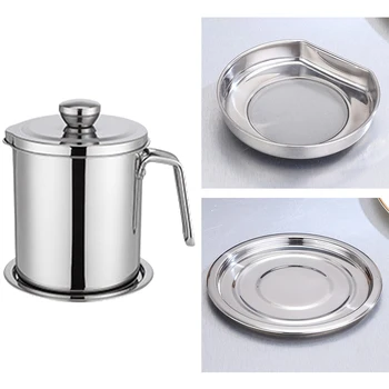 Grease Can Kitchen Frying Easy Clean Stainless Steel Cooking Portable Oil Strainer Pot Dustproof Home With Lid Storage Container
Grease Can Kitchen Frying Easy Clean Stainless Steel Cooking Portable Oil Strainer Pot Dustproof Home With Lid Storage Container